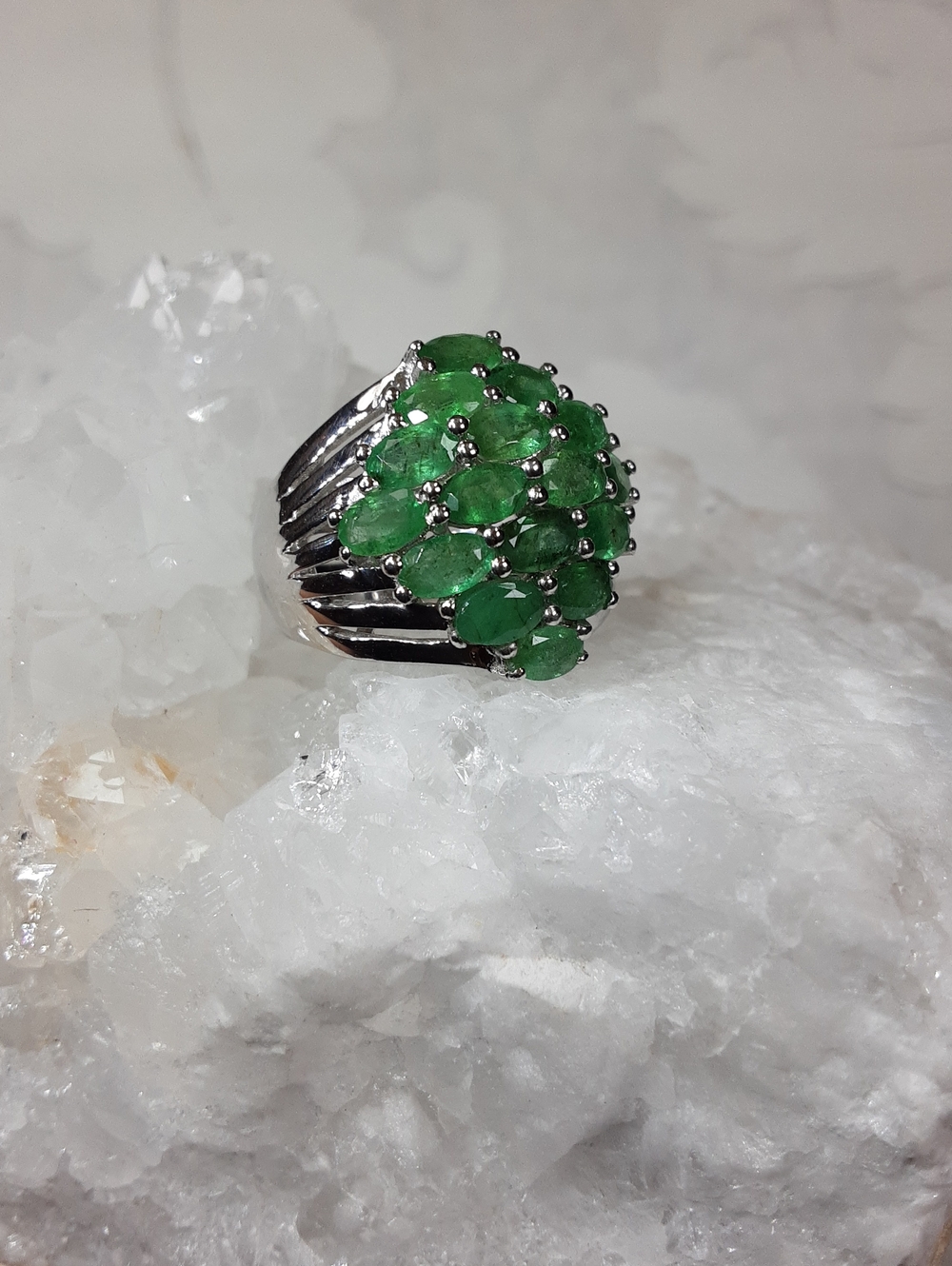 925 Emerald ring. - Picture 3 of 7